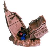 Pirate Ship Dice Tower, Perfect Dice Tower for Dungeons and Dragons, Tabletop RPG, Miniature Games and Board Games