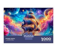 Pirate Ship Fantasy 1000 Piece Jigsaw Puzzles Angel in Psychedelic Cosmic Art Suitable for Decompression And Wall Decor Birthday Gifts Challenge Toy Gifts for Adults And Kids 38x26cm/1000pcs