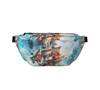 Pirate Ship in The Ocean Sling Chest Bag Crossbody Shoulder Bag Travel Bags Waistpack Casual Cycling Hiking for Men Women
