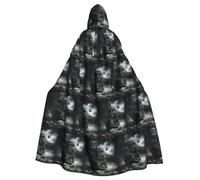 Pirate Ship In The Sea Printed Hooded Cloak For Adults,Versatile Party Cape | Role Play Cloak That Pairs With Witch,Wizard,Vampire,Or Knight Looks For Themed Parties And Balls