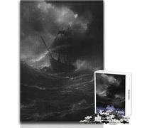 Pirate Ship in The Storm 1000 Piece Jigsaw Puzzles for Teenagers Educational Mental Focus Game Heartwarming Special Present Idea Size 38x52cm