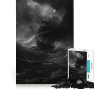 Pirate Ship in The Storm 1000 Pieces Jigsaw Puzzles for Teenagers Improve Memory Mental Relax Sharp Edge Creative Gift (38x26cm)