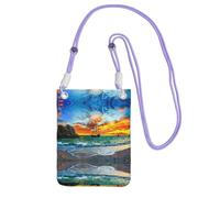 Pirate Ship In The Sunset Compact And Lightweight Printed Messenger Bag Is Suitable For Daily Travel, Commuting And Shopping