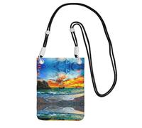 Pirate Ship In The Sunset Compact And Lightweight Printed Messenger Bag Is Suitable For Daily Travel, Commuting And Shopping