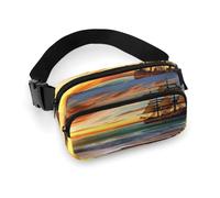 Pirate Ship in The Sunset Fanny Pack Lightweight Belt Bag with Adjustable Strap Hip Bum Bag for Running Travel