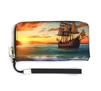 Pirate Ship in The Sunset Fashion Shopping Tote Bag,Designer Shoulder Handbags,Womens Purse Handbags,Hobo Bags Cute Storage Bag for Women, Style, 20.0*10.5cm