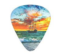 Pirate Ship In The Sunset Guitar Picks 12-Pack, Guitars Accessories For Men Women Professional Guitarist, Musicians And Beginner