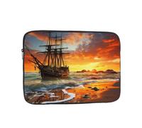 Pirate Ship in The Sunset Laptop Case 13 inch, TSA Laptop Sleeve Shockproof Protective Notebook Case Water Resistant Computer Carrying Cover Briefcase Handbags Men Women Computer Bag