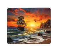 Pirate Ship in The Sunset Mouse-Pad Non-Slip Rubber Base Mousepads for Office Home 9.4"x7.9"