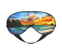 Pirate Ship in The Sunset Print Sleep Mask Eye Masks Blindfold Eye Cover Eyeshade for Night Sleeping Travel Airplane Ues