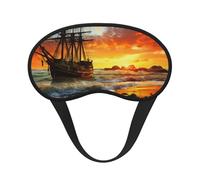 Pirate Ship in The Sunset Sleep Mask for Men Women Blackout Eye Masks for Sleep, Relaxing Zero Pressure Night Blindfold Soft Breathable Eye Cover for Travel, Night Work, Nap, Office