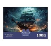 Pirate Ship Jigsaw Puzzles 1000 Pieces Challenge Game for Adults,Fantasy Adventure Impossible Jigsaw Puzzle 1000 Piece Educational Games Home Decoration 70x50cm/1000pcs