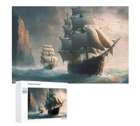 Pirate Ship Jigsaw Puzzles for Adults 1000 Pieces Puzzle Brain Teaser And Children Premium Quality Wooden （75×50cm）