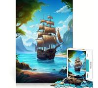 Pirate Ship Landscape 1000 Piece Jigsaws for Teenagers Puzzle Reason Skill Toy Mental Relax Exact Cut (50x75cm)