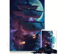 Pirate Ship Landscape 1000 Piece Jigsaws for Teenagers Puzzle Reason Skill Toy Mental Relax Exact Cut (38x52cm)