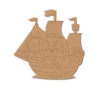 Pirate Ship Pre Marked Shape 1 - Premium MDF & Plywood Embellishments Laser Cut Craft Shapes for Scrapbooking, Card Making, DIY Decor, Weddings & Personalized Projects