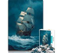 Pirate Ship Puzzles for Adults Teens 1000pc Puzzle,Help The Brain Exercise Addictive Toys to Cultivate Patience Parent-child Interaction (38x26cm)