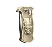 Pirate Ship/Skull Carving Retro Torch Butane Lighter Reusable Adjustable Jet Flame Cool Butane Lighter for Daily Use (Ghost Head)
