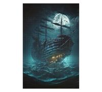 Pirate Ship Under Full Moon -3 Classic Jigsaw Puzzle for Adults, 1000 PCS