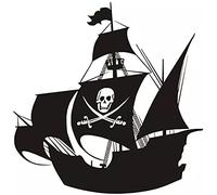 Pirate Ship Wall Stickers Wall Stickers with Skull Logo On Ships Home Decor Wall Stickers Poster 56X56Cm