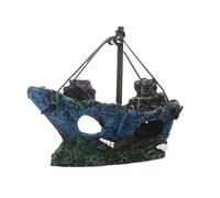 Pirate Ship Wreck Aquarium Ornament Hollow Resin Fish Tank Hideaway | Hollow design offers functional hiding spaces while delivering striking visual appeal as a central focal point in decorated