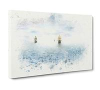 Pirate Ships on the Horizon Canvas Print | Gallery Wrapped 30mm Frame Wall Art | 30x20 inches | Ready to Hang | Abstract Beach Picture | Living Room Bedroom Lounge Office