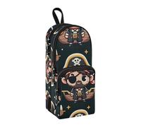 Pirate Ships Pencil Case, Big Capacity Pen Bag with Compartment Students Schoolbag Shape Stationery Organizer Pencil Pouch Marker Case for School Office Work