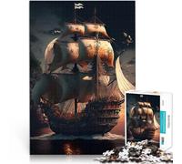 Pirate shipteenager Jigsaw Puzzles 1000 Pieces Stress Reliever Difficult Challenge for is ideal as a gift for the whole family 38x26cm