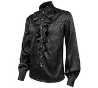 Pirate Shirt Men | Pirate Costume - Long Sleeve Victorian Steampunk Gothic V-Neck Lace-Up Stand Collar Renaissance Clothing for Men