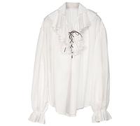 Pirate Shirt Mens - White Costume for Buccaneer Fancy Dress