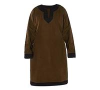 Pirate Shirts,Halloween Costume Top Mercenary Scotland Mens Kilt Viking Gothic Linen Shirts Henley Shirt Renaissance Tunic Men Medieval Tunic Men Steampunk Costume Victorian Tee Tops Brown