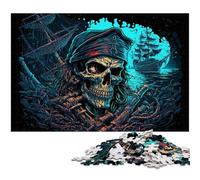 Pirate Skeleton 1000-Piece Jigsaw Puzzle cardboard Jigsaw Puzzles for Adults Challenging Brain Teaser - Relaxing Toy for Teenagers 26X38CM/10.23x14.96inch