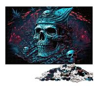 Pirate Skeleton 1000-Piece Jigsaw Puzzle cardboard Jigsaw Puzzles for Adults for Teenagers & Teens, Ideal Birthday 26X38CM/10.23x14.96inch