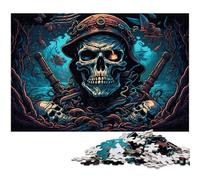 Pirate Skeleton 1000-Piece Jigsaw Puzzle Wooden Jigsaw Puzzles for Adults for Teenagers & Teens, Ideal Birthday 50x75CM/19.68x29.52inch