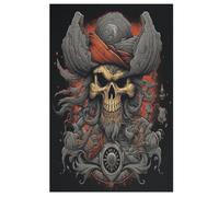 Pirate Skeleton 1000 Piece Wooden Jigsaw Puzzle- Brain Teaser Game for Adults & Children Educational Activities Jigsaws, Clear Print - Thick & Durable Puzzles Board （78×53cm）