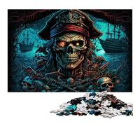 Pirate Skeleton 1000 Pieces Puzzle Gifts Impossible Jigsaw Puzzles for Adults Challenging Brain Teaser for Teenagers, Family Fun Interactive Game 26X38CM/10.23x14.96inch