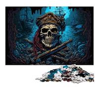 Pirate Skeleton 1000Pc Adults Jigsaw Puzzle cardboard Jigsaw Perfect Home Or Office Decor, Ideal 26X38CM/10.23x14.96inch