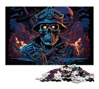 Pirate Skeleton Adult Jigsaw Puzzles 1000 Pieces cardboard Puzzles Brain Teaser Game for Teenagers, Perfect 26X38CM/10.23x14.96inch