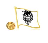 Pirate Skeleton Decoration Pattern Golden Metal Flag Lapel Pin Badge