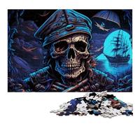 Pirate Skeleton JigsawPuzzle 1000 Pieces for Adults Challenging Puzzles Brain Teaser, Adult Game, Family Interactive Activity 50x75CM/19.68x29.52inch