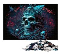 Pirate Skeleton JigsawPuzzle 1000 Pieces for Adults Puzzles for Adults DIY Home Decor Gift, Brain Teaser Game 50x75CM/19.68x29.52inch