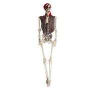 Pirate Skeleton Pirate Skeleton with Movable Joints and Realistic Bones - Scary Decoration for Holidays Front Entrance Shop Party Haunted House Photo Background