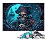 Pirate Skeleton Puzzles 1000 Pieces for Adults Jigsaw Puzzles for Adults Brain Challenge Gift, Educational Activity for Teenagers 26X38CM/10.23x14.96inch