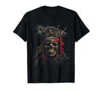 Pirate Skeleton Skull Graphic Halloween Men Women Boys Girls T-Shirt