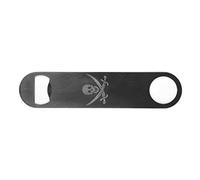 Pirate Skull and Cross Bones Flag 7 Inch 18 cm Stainless Steel Bar Blade - Speed Opener - Bottle Opener - Heavy Duty - Unique Gift or Present - Picture on Both Sides