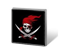 Pirate Skull And Swords Square Brooch Metal Pin Badges Classic Lapel Pins Jewellery Unisex