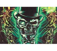 Pirate Skull and Top Hat Large Flag - 5' x 3'.