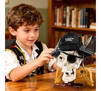 Pirate Skull Building Block Set - 1167PCS Skeleton Bricks Kit, Collection Gothic Horror Skull Model for Adult Teen, Home Decor, Creative Gift for Men Women