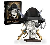 Pirate Skull Building Blocks Set, Creative Movie-Themed Skull Building Blocks Toy, Pirate Hat, Eyepatch, Double-Edged Sword Bricks Model Kits, Decor, Surprise Gifts for Adults and Teens, 1167 PCS