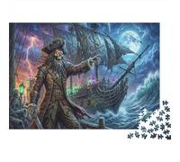 Pirate Skull Captain 1000 Piece Jigsaw Puzzle,Premium Cardboard,Great Gifts,Educational Toy,Whimsical Challenge,Home Wall Decor,Adults & Kids 14+,Stress Relief 52x38cm